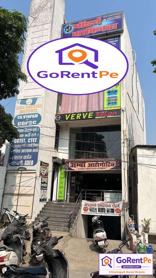 terrace space for rent in Bilaspur 1150 sqft office or cafe space semi furnished with parking 4th floor