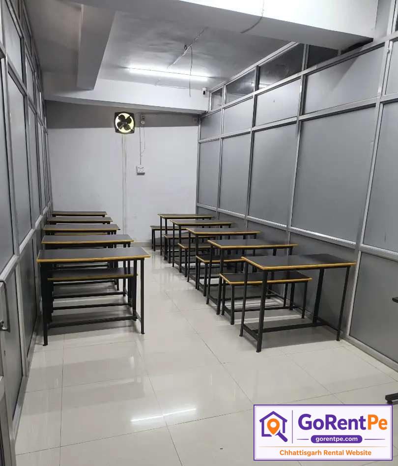 Fully furnished commercial space for rent in Vijayapuram Bilaspur with classrooms and office setup 1644 sq ft