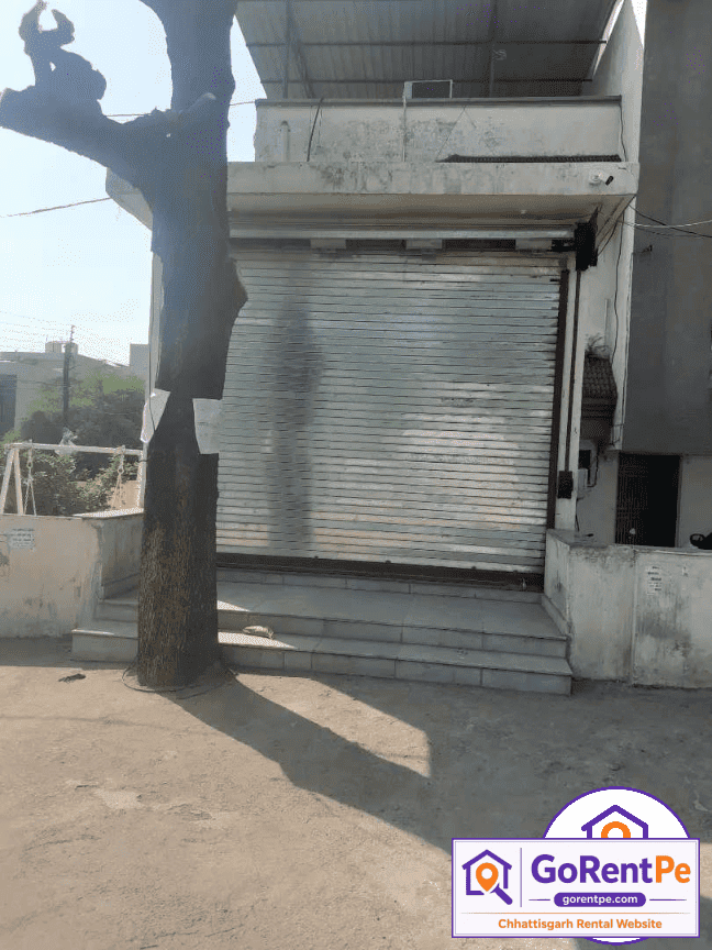 Semi-furnished commercial shop for rent in Avanti Vihar Raipur with glass frontage, granite flooring, split AC, parking space and prime roadside location suitable for office clinic or retail business