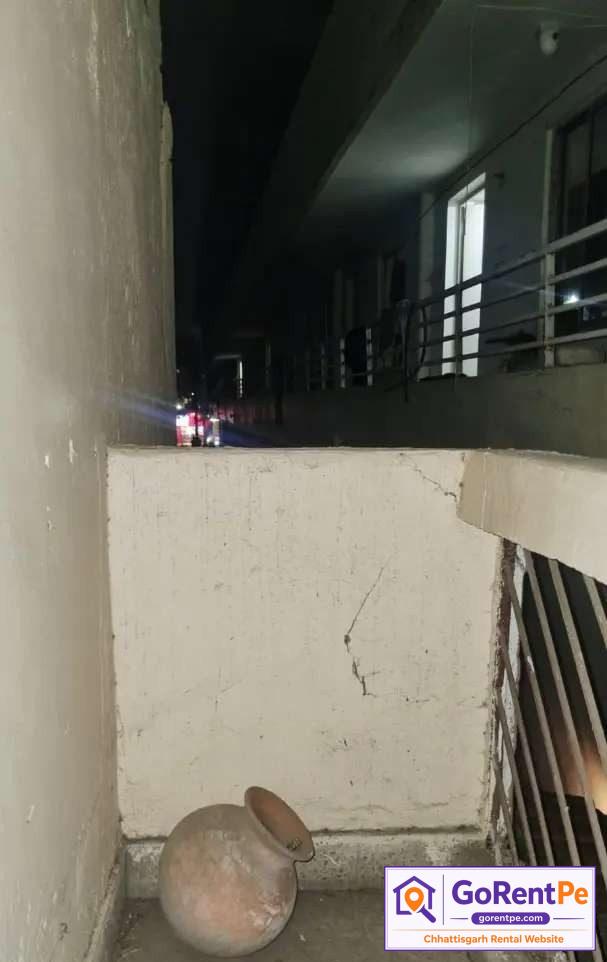 Single room for female flatmate in VIP Colony Geetanjali Nagar Bilaspur with attached balcony private bathroom shared kitchen and hall in semi-furnished 2BHK apartment