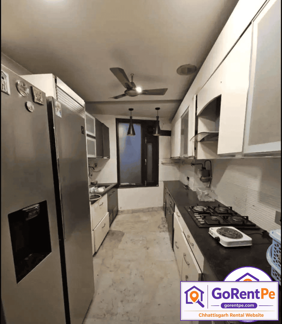 3 BHK fully furnished flat for rent with 3 bathrooms, car parking and sharing option